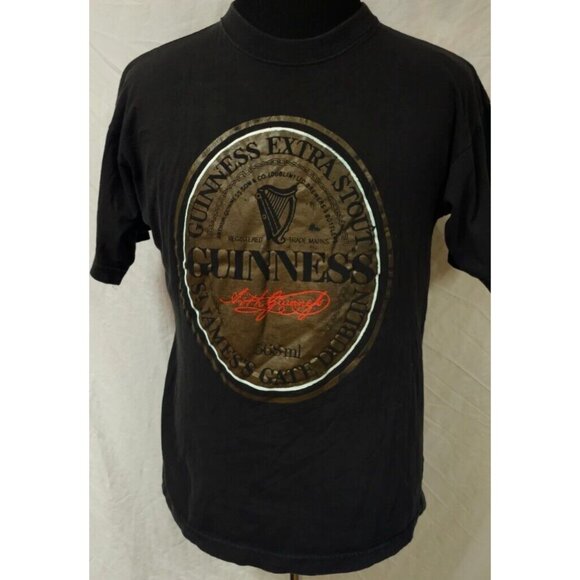 Guinness Extra Stout  Beer St James's Gate Dublin Ireland Large Black T-Shirt - Picture 1 of 10